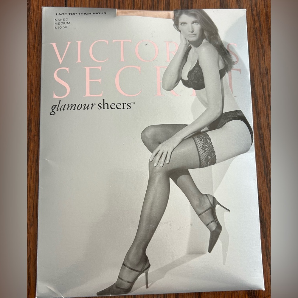 Victoria's Secret Lace Top Thigh Highs in Naked